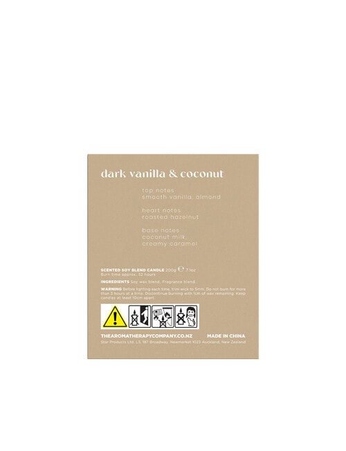 The Aromatherapy Co. Aroma Pure Candle, 200g, Dark Vanilla & Coconut product photo View 29 L