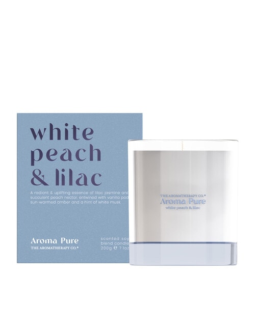 The Aromatherapy Co. Aroma Pure Candle, 200g, White Peach & Lilac product photo View 02 L