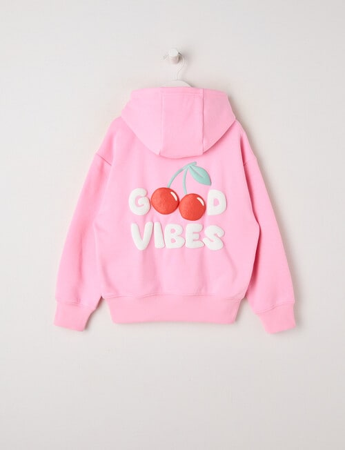 Mac & Ellie Cherry Vibes Pull On Hoodie, Pink Sugar product photo View 02 L