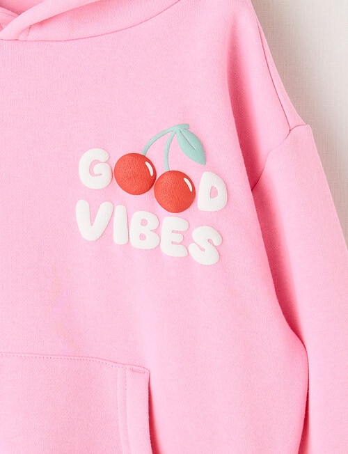 Mac & Ellie Cherry Vibes Pull On Hoodie, Pink Sugar product photo View 03 L