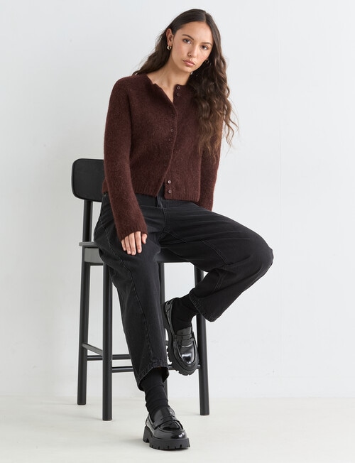 Mineral Aya Alpaca Cardigan, Pomegranate product photo View 03 L