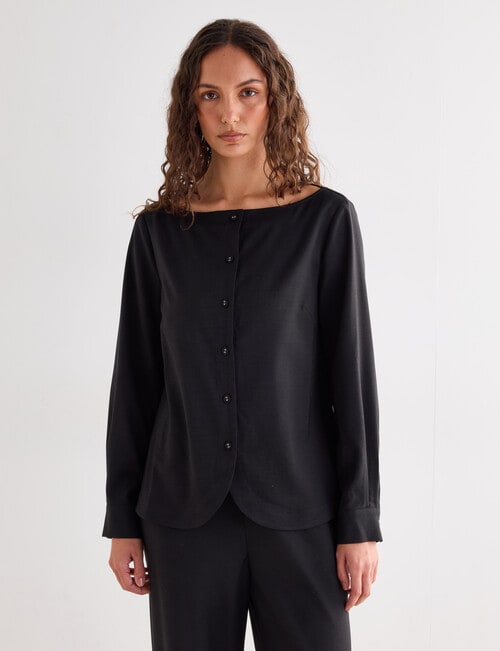 Mineral Quinn Suiting Shirt, Black product photo View 06 L
