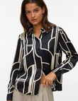 Vero Moda Hadley Long Sleeve Shirt, Black Print product photo