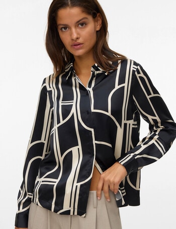 Vero Moda Hadley Long Sleeve Shirt, Black Print product photo