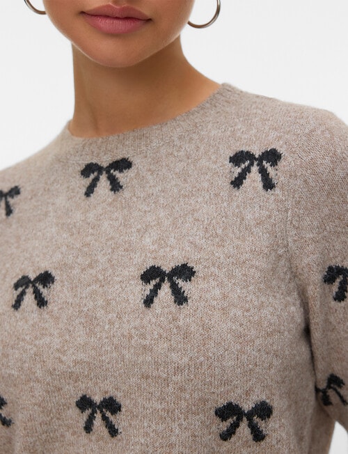 Vero Moda Doffy Intarsia Pullover, Moon Rock Bows product photo View 03 L