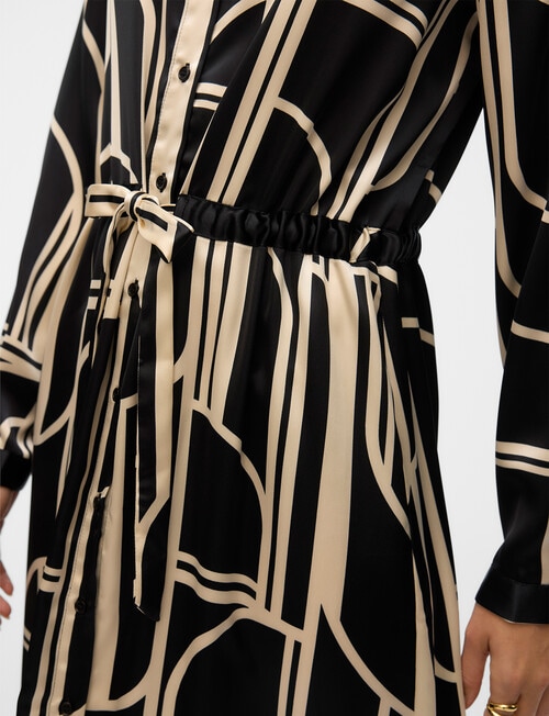 Vero Moda Hadley Long Sleeve Shirt Dress, Black Print product photo View 03 L