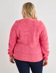 Studio Curve Multi Yarn V-Neck Cardigan, Raspberry product photo View 02 S