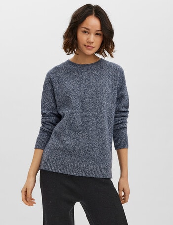 Vero Moda Doffy Long Sleeve Jumper, Navy Marle product photo