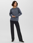 Vero Moda Doffy Long Sleeve Jumper, Navy Marle product photo View 04 S