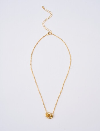Whistle Ring Necklace, Gold Tone product photo
