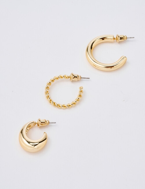 Whistle Hoop Earring Set, 3-Pack, Gold Tone product photo View 03 L