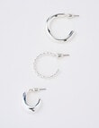Whistle Hoop Earring Set, 3-Pack, Silver Tone product photo View 03 S
