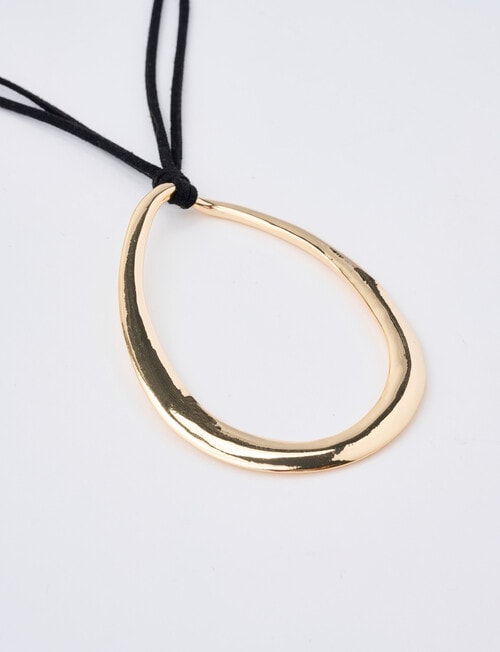 Whistle Oval Pendant Necklace, Gold Tone product photo View 02 L