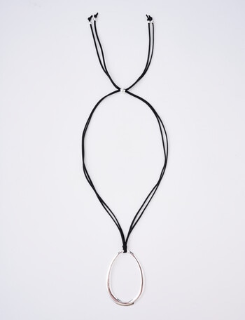 Whistle Oval Pendant Necklace, Silver Tone product photo