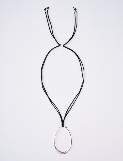 Whistle Oval Pendant Necklace, Silver Tone product photo