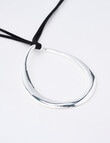 Whistle Oval Pendant Necklace, Silver Tone product photo View 02 S