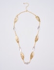 Whistle Leaf Pendant Necklace, Silver & Gold Tone product photo