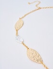 Whistle Leaf Pendant Necklace, Silver & Gold Tone product photo View 03 S