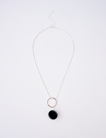 Whistle Round Pendant Necklace, Silver Tone product photo