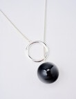 Whistle Round Pendant Necklace, Silver Tone product photo View 02 S