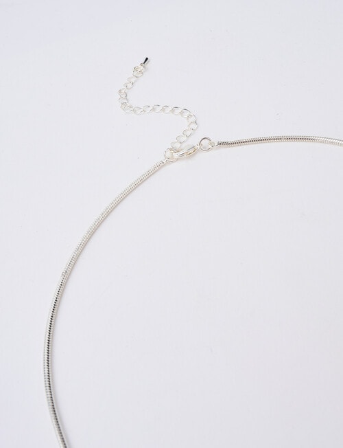 Whistle Round Pendant Necklace, Silver Tone product photo View 03 L