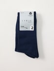 Lyric Wool Rich Crew Sock, 2-Pack, Navy product photo View 02 S