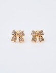 Whistle Bow Earrings, Gold Tone product photo View 03 S