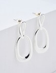 Whistle Interlock Drop Earrings, Silver Tone product photo