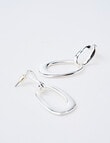 Whistle Interlock Drop Earrings, Silver Tone product photo View 02 S
