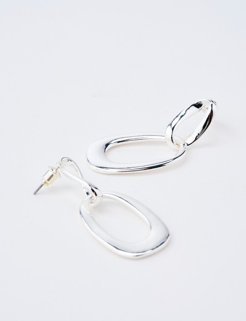 Whistle Interlock Drop Earrings, Silver Tone product photo View 02 L