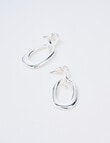 Whistle Interlock Drop Earrings, Silver Tone product photo View 03 S