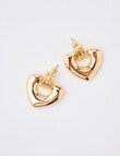 Whistle Heart Earrings, Gold Tone product photo View 02 S