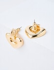 Whistle Heart Earrings, Gold Tone product photo View 03 S