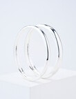 Whistle Solid Bangle Set, 2-Pack, Silver Tone product photo View 02 S