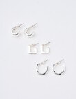 Whistle Sml Huggie Earring Set, 3-Pack, Silver Tone product photo