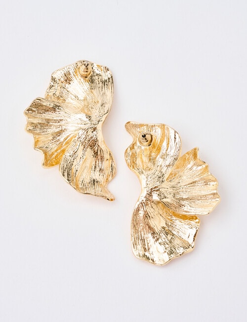Whistle Floral Earrings, Gold Tone product photo View 02 L