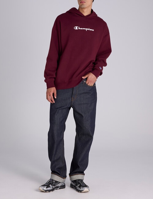 Champion Puff Script Hoodie, Maroon product photo View 04 L