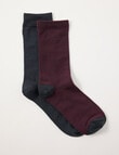 Lyric Wool Rich Crew Sock, 2-Pack, Fine Stripe Charcoal product photo