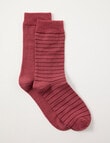 Lyric Wool Rich Stripe Crew Sock, 2-Pack, Raspberry product photo
