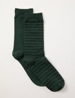 Lyric Wool Rich Stripe Crew Sock, 2-Pack, Green product photo