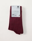 Lyric Wool Rich Spot Crew Sock, 2-Pack, Maroon product photo View 02 S