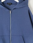 No Issue Front Zip Oversize Hoodie, Blue product photo View 02 S