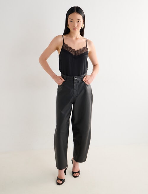 State of play Leather Barrel Pant, Black product photo View 07 L