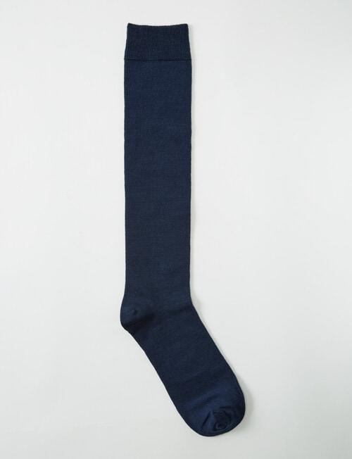 Lyric Wool Rich Knee Hi Sock, Navy, 4-11 product photo View 02 L
