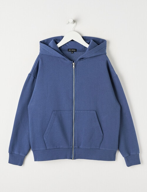 No Issue Front Zip Oversize Hoodie, Blue product photo