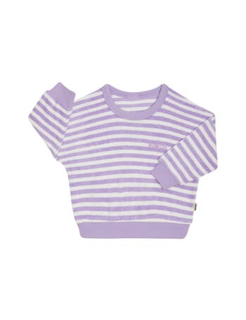 Bonds Terry Towel Stripe Pullover, Purple product photo