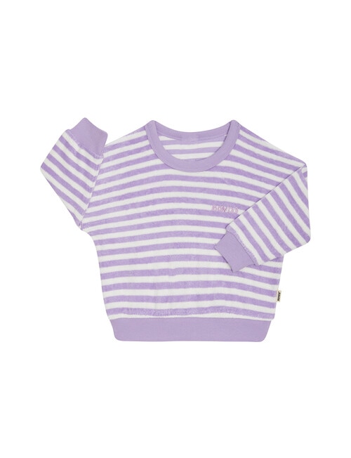 Bonds Terry Towel Stripe Pullover, Purple product photo