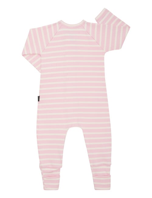 Bonds Rib Stripe Zippy Wondersuit, Pink product photo View 02 L