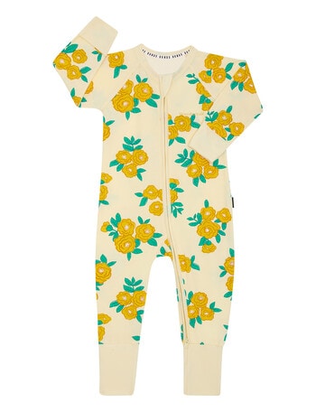 Bonds Floral Zippy Wondersuit, Lemon product photo