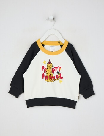 Bonds Soft Threads Party Animal Pullover, Brown, Black & White product photo
